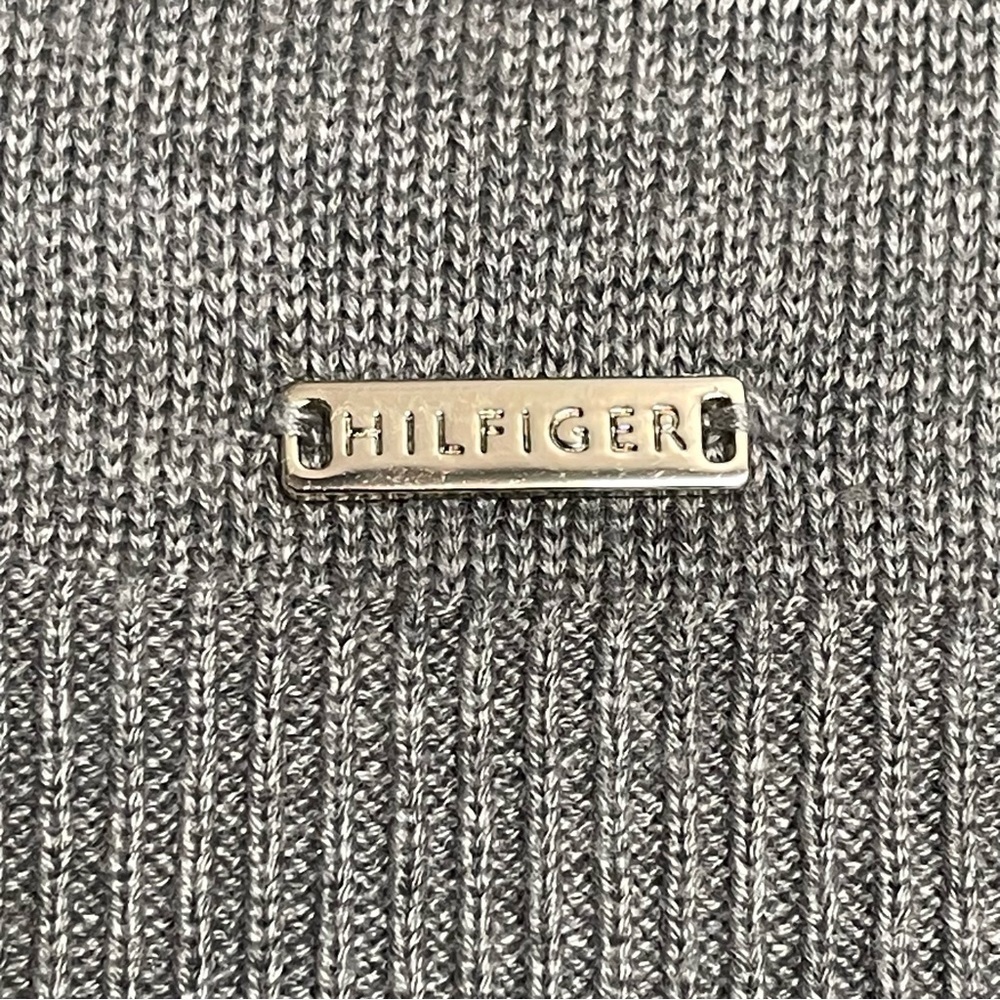 Tommy Hilfiger Embellished Heart Sweater Dress Size Large Gray Red Blue - Picture 9 of 11